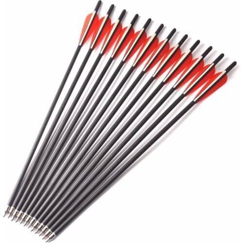RU Warehouse 17/20 Inches 8.8 mm Carbon Crossbow Arrow For Outdoor Fitness Archery Hunting Shooting