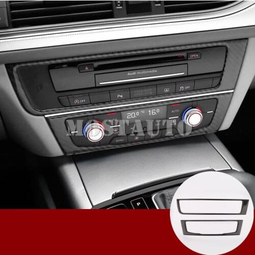 For Audi A7 S7 Carbon Fiber Center Console CD Panel Trim Cover 2012-2018 2pcs Car Accessories Interior Car Decor Car Trim