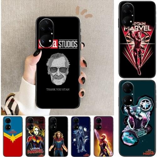 Marvel caption marvel Phone Case For Huawei p50 P40 p30 P20 10 9 8 Lite E Pro Plus Black Etui Coque Painting Hoesjes comic fas