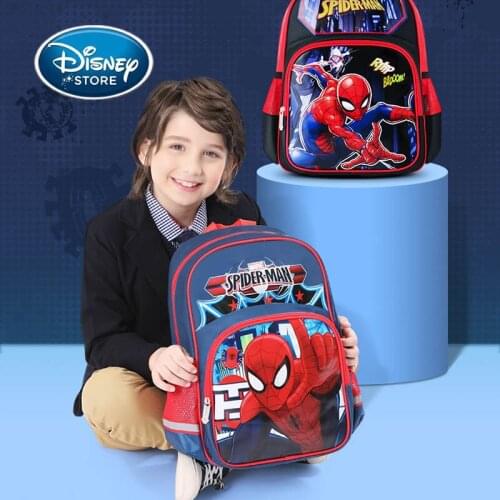 Disney Marvel Children Backpack Cartoon Super Hero Spiderman Captain America Schoolbag Kid Outdoor Travel Large Capacity Boy Bag