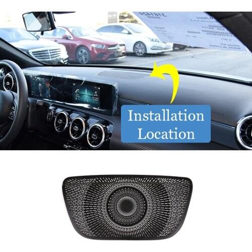 For Mercedes Benz A Class A180L A200L 2019 Aluminum Alloy Car Center Control Console Dashboard Speaker Cover Trim Accessories