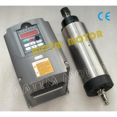 2.2KW Air-cooled spindle motor ER20,24000rpm,220V 4 bearings & 2.2kw Inverter 220V VFD 2HP for CNC Router Engraving Milling