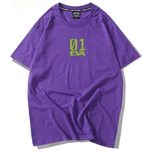 JP Anime Evangelion Shogoki EVA-01 00 02 Cosplay Print Tee Shirt for Men and Women Casual Short Sleeve T-shirt