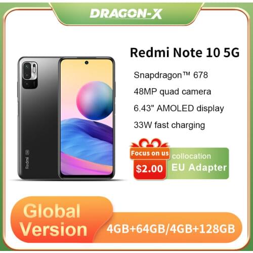 Global Version Xiaomi Redmi Note 10 5G NFC 4GB 64GB/4GB 128GB Smartphone 48MP Camera Dimensity 700 5000mAh 90Hz Display