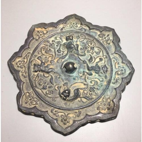 Exquisite antique lace four animals bronze mirror ornaments