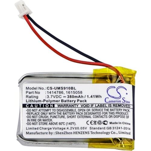 Cameron Sino 380mAh Battery for Unitech MS910 MS910-CUBB00-SG MS910-CUBB00-TG MS912 MS912+ MS912-5UBB00-SG MS912-5UBB00-TG