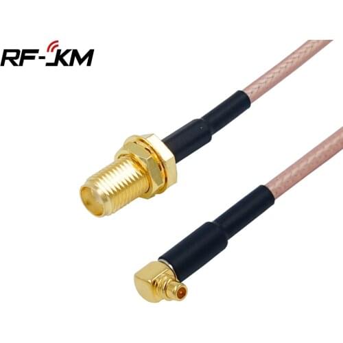 RF Coaxial Cable SMA Female nut bulkhead To MMCX Male Right Angle RA PLUG RG316 Pigtail Cable