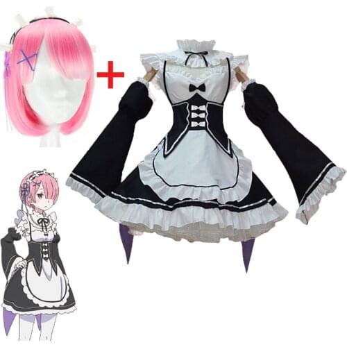 Life In A Different World From Zero Rem/Ram Cosplay Costume Halloween Carnival Funny Maid Sisters Loli Uniform