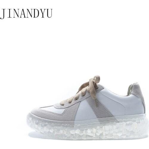 Women Flat Shoes Genuine Leather Shoes for Women Platform Sneakers Women Fashion Casual Chunky Shoes Sports Lace Up Platforms