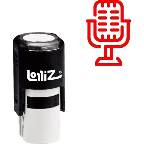 LolliZ Microphone Self-Inking Rubber Stamp - Modern Symbol Series