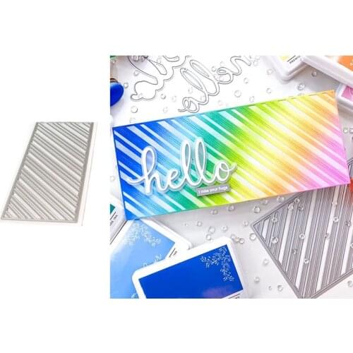 Metal cutting dies rectangle slimline fancy diagonal stripes mold Scrapbook card making paper craft knife mould new 2020 arrival