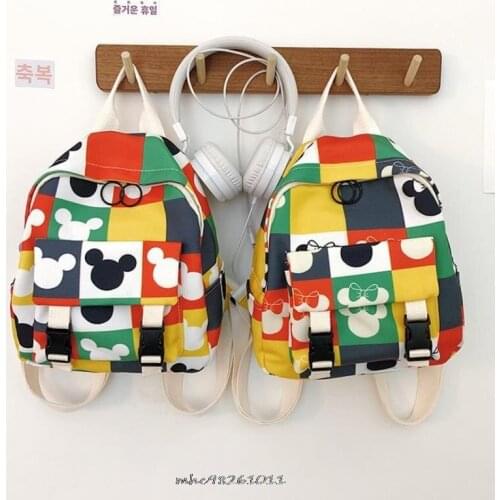 Disney Mickey Mouse Minnie Cartoon cute printed schoolbag childrens waterproof Backpack Kindergarten bag For Birthday Gift