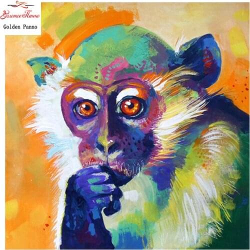 Golden Panno,monkey Painting Counted Cross Stitch 11CT 14CT Cross Stitch animals Cross Stitch Kits for Embroidery Home dec 0524