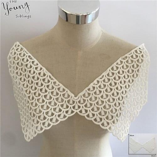 Embroidery Hollow out White Lace collar Applique DIY Sewing Fabric Neckline Women Clothing Accessories Craft supplies YL1711