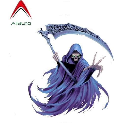 Aliauto Creative Car Sticker Skeleton Skull Accessories PVC Decal Cover Scratches for Hyundai I40 Bmw E92 Toyota Kia,13cm*12cm