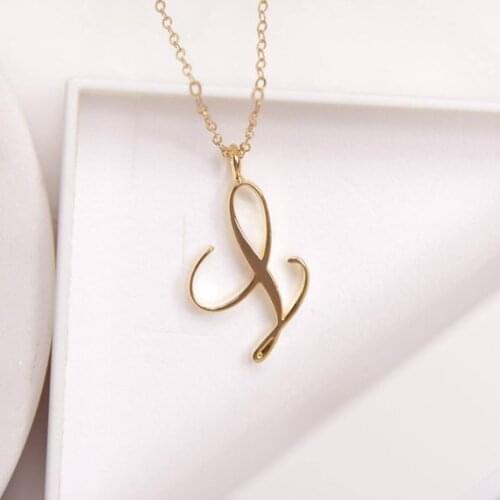 Small letter Label Simple Initial Logo alphabet L Necklace Name Symbol English Initials Letters Charm Pendant Jewelry
