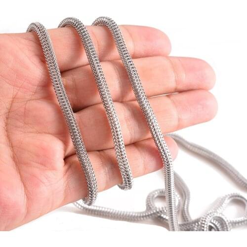 Wholesale 1 Meter/lot New 4mm Hip Hop Stainless Steel Round Mesh Chain For DIY Necklace Bracelet Women Men jewelry