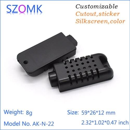 Szomk plastic case small humidity sensor electronics box (2 pcs) 59*26*12mm abs instrument enclosure project box control box
