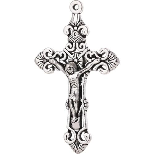 Cross Charms Diy Jewelry Making Accessories Jesus Catholic Christian Zinc Alloy Material Wholesale Pendants For Necklaces Craft