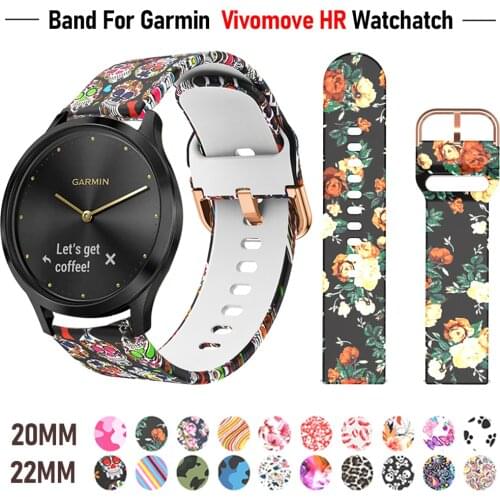 20mm 22mm Soft Silicone Strap for Garmin Vivomove HR Watch Watchband for Garmin Watch Sports Wrist Strap Bracelet Accessories