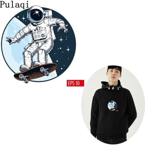 DIY Spaceman Planet Iron-on Transfer Football Hippie Thermal Transfer for Clothing Printed UFO Heat Transfer Boy Hippie Garment