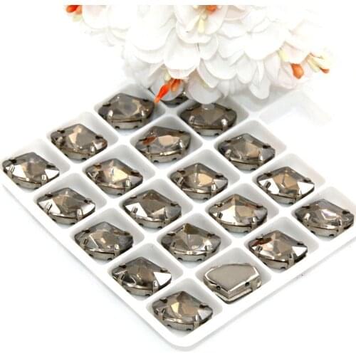 9x14mm High quality AAAA Glass Crystal sew on rhinestones Silver color strass loose rhinestones for diy clothing accessories