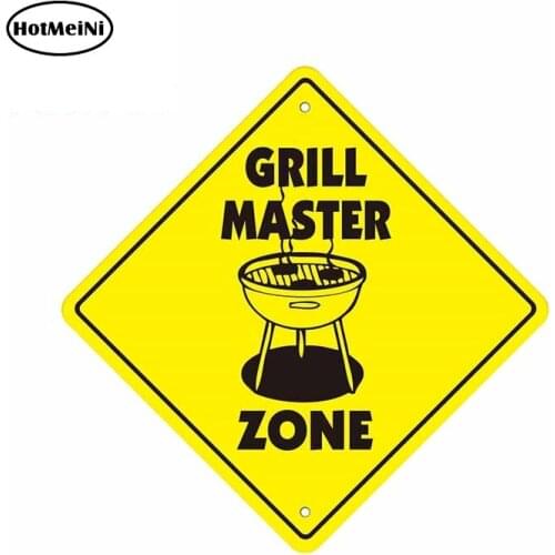 HotMeiNi 13cm x 13cm for Grill Master Zone Yellow Stickers Waterproof Wall Laptop Decals Suitable for Any Flat Clean Surface