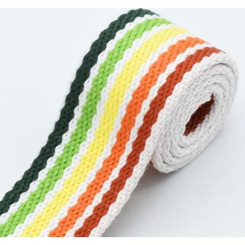 1.5'' Colorful Webbing Cotton Belt Bag Handbag Totes Strap Purse Lanyard Webbing Camera Strap Woven Belt Key Fob Hardware