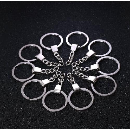 10pcs/lot Polished Silver Keyring DIY Keychain Short Chain Split Ring Key Ring Key Chains Key Ring Loop Hoop Accessories