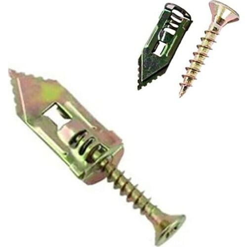 10PCS Hammer in Metal Drywall Anchors With Self Tapping Screws Kit hollow wall Nail-in Drywall Fixing Expansion Anchor Screws