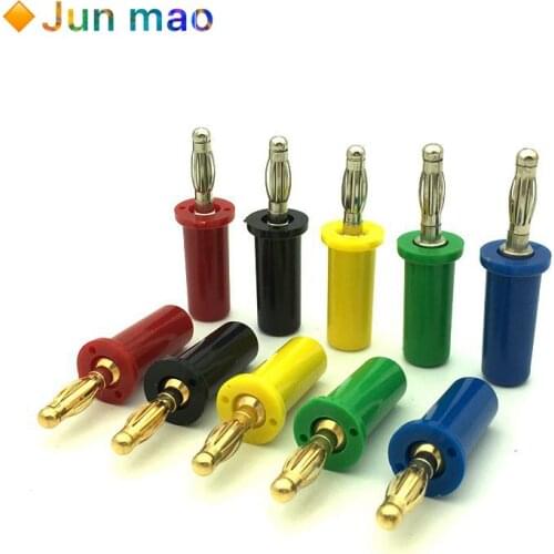 2-piece 4mm banana plug one-piece banana type plug 10A pure copper gold-coated welded