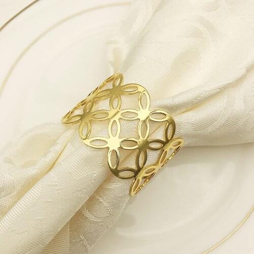 6Pcs Hollow Metal Shape Napkin Ring Wedding Party Dinner Banquet Table Ornament Party Decor Napkin Ring Table Towel Buckles Ring