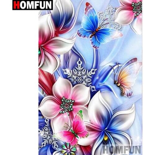 HOMFUN Full Square/Round Drill 5D DIY Diamond Painting "flower" Embroidery Cross Stitch 5D Home Decor Gift A07663