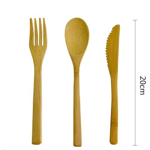 Bamboo Cutlery Utensils 100% Organic Bamboo Reusable Biodegradable BPA Free Include Forks Spoon Knife Pack Great for Camping