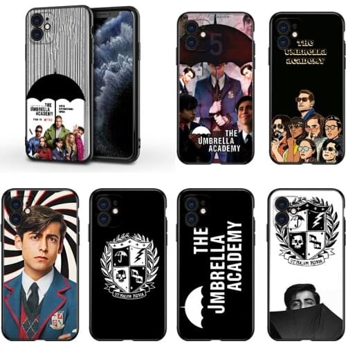 Umbrella academy For Apple iPhone 13 12 11 Mini XS XR X Pro MAX SE 2020 8 7 6 5 5S Plus Black Silicone Phone Case