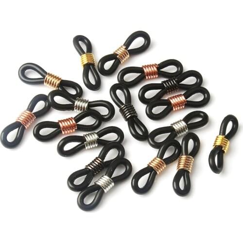 Black White Spectacle Frame Rubber Connector Retainer for Sunglasses Eyeglasses Holder Chain Necklace Accessories 40pcs/lot
