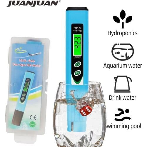 Digital TDS TEMP Hold Meter PPM 0-9990 Pocket Water Quality Analyzer Tester Pen for Drinking Pool Swimming Pool Aquarium 20%off