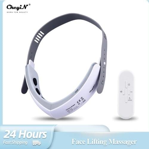 Chin V-Line Up Lift Belt Machine Red Blue LED Photon Therapy Facial Lifting Device Face Slimming Vibration Massager V-Face Care
