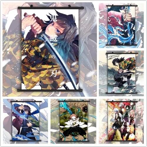 Demon Slayer Kimetsu no Yaiba Corps Giyuu Shinobu Mitsuri Obanai HD Print Wall Poster Scroll