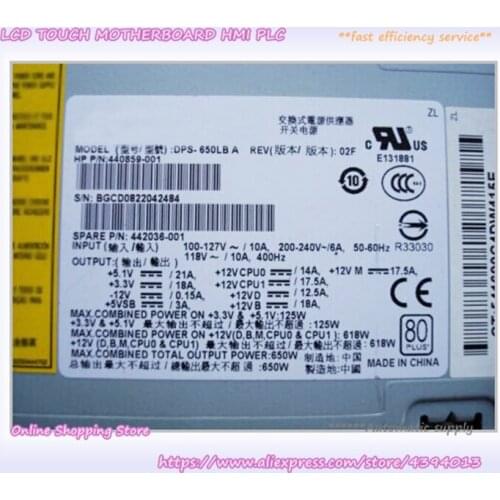 For XW6600 Power Supply 442036-001 440859-001 DPS-650LB A 618W