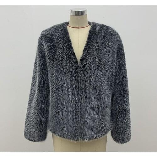 EOENKKY Black Fur Coats