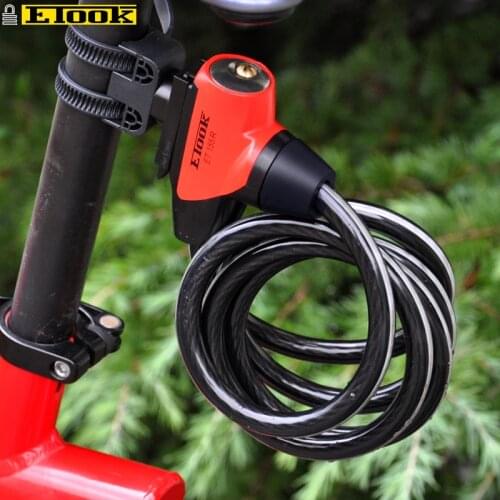 ETOOK Cable Lock 1.5m Anti Theft Bicycle Accessories Steel Wire Security Bicycle Cable Lock MTB Road Motorcycle Bike Equipment