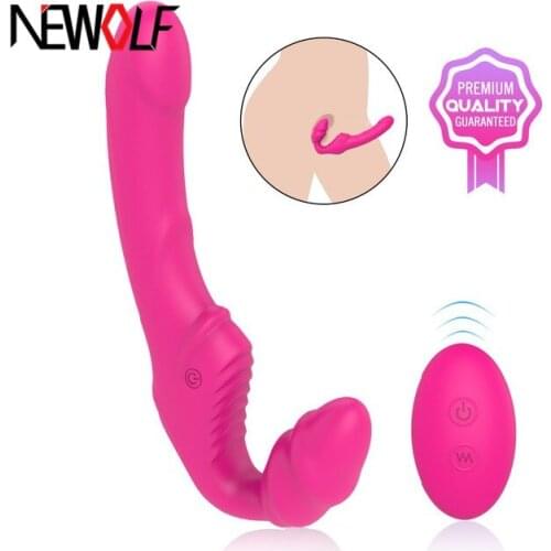 Dildo Vibrators Clitoris Stimulator 9 Speed Double Vibrating Remote Control Strapon G Spot Vibrator Sex Toys for Women Q078
