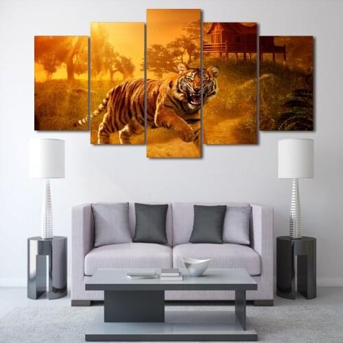 HD Printed Sunset Jungle Tigers Painting on canvas room decoration print poster picture canvas Free shipping/ny-1568
