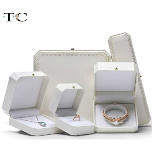 Quality White Series Inlaid Octagonal Ring Box Bracelet Bracelet Box Box Hand Jewelry Jewelry Storage Box