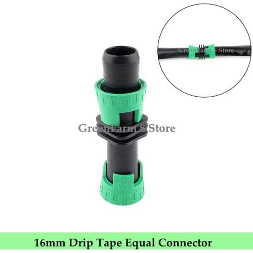 2~50pcs Green 16mm Drip Tape Equal Straight Connector Micro Irrigation Watering Save 16mm Labyrinth Type Straight Joints