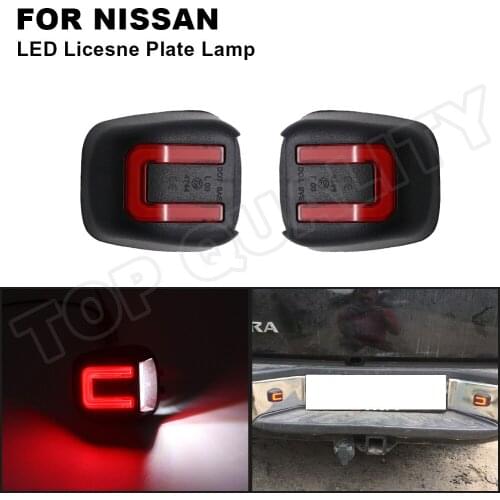 2PCS Car Pickup Truck LED License Number Plate Light White+Red Lamps For Nissan Titan Xterra Armada Frontier Suzuki Equator
