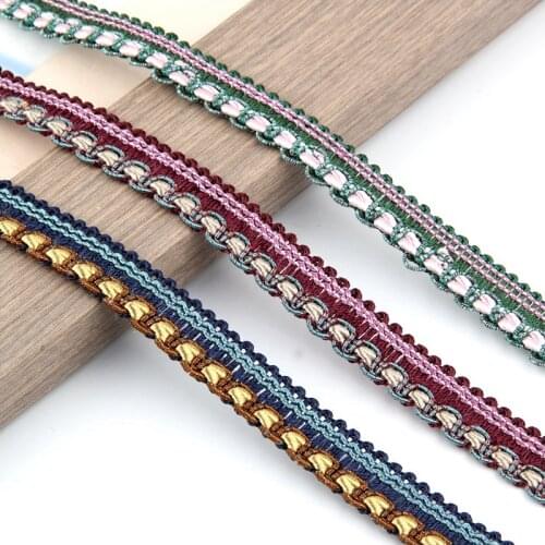 12M/Lot 1.7cm Wide Curtain Lace Trim Lamp Sofa Cushion Edge Decor Braided Lace Ribbon Belts Curtain Accessories Tassel Fringe