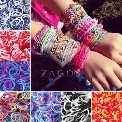 Hot Sell Tie Dye Silicone Loom Rubber Bands Refill with Accessories Tool Clips DIY Carft Bracelet Wholesale Craft Toys