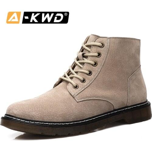 Fashion British Booties Autumn Breath Men Work Shoes Men Leather Boots Casual Mens Shoes Sports Shoes Pu Leather Sneakers Homme